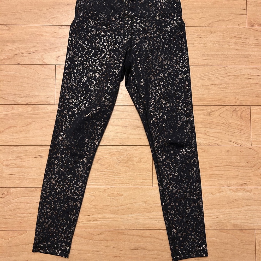 ZYIA Black and Gold Speckled Leggings